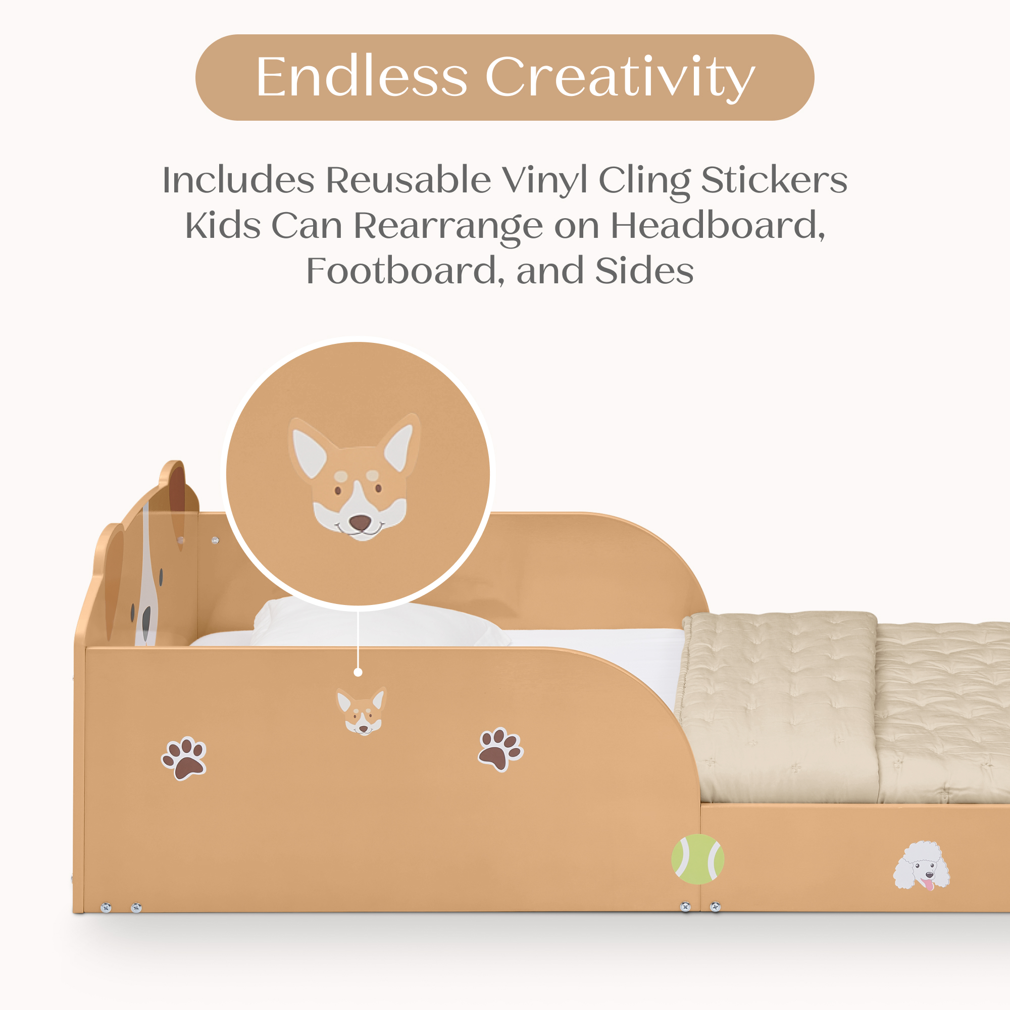Bb81541gn 1239 animal wood toddler bed puppy callout 102
