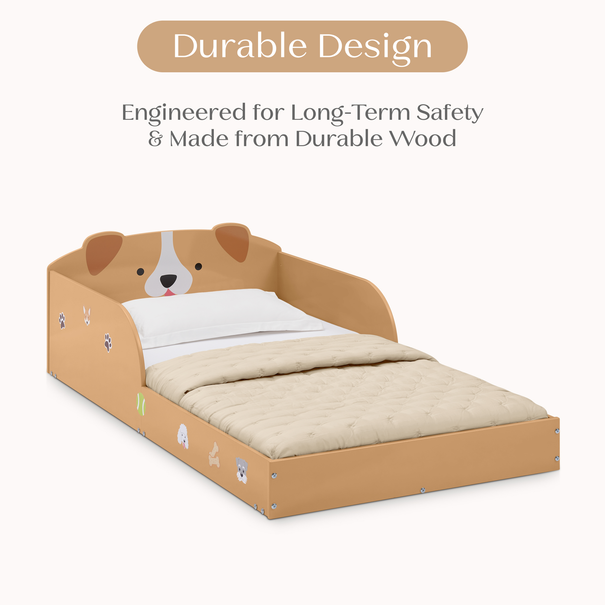 Bb81541gn 1239 animal wood toddler bed puppy callout 105
