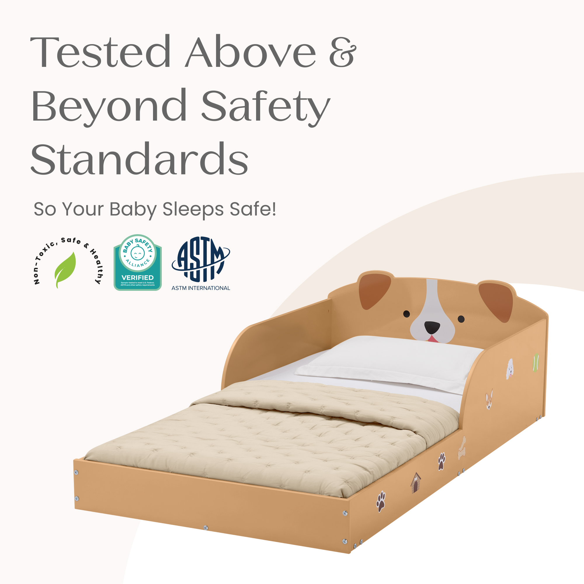 Bb81541gn 1239 animal wood toddler bed puppy callout 106