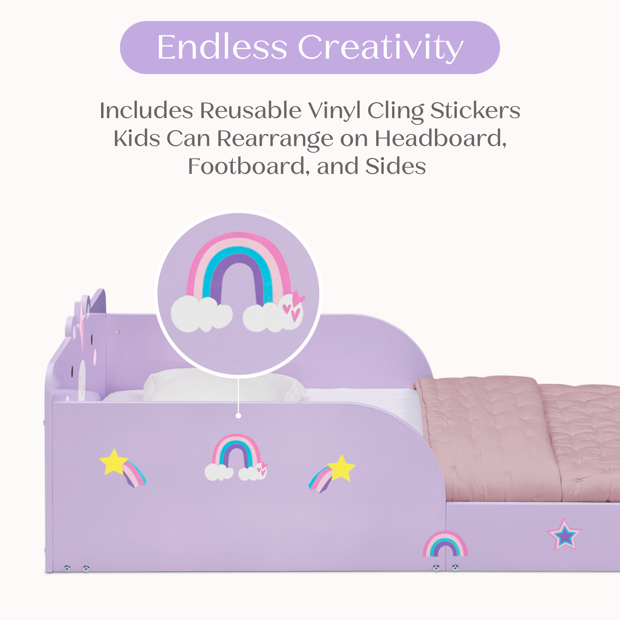 Bb81541gn 1615 animal wood toddler bed unicorn callout 102