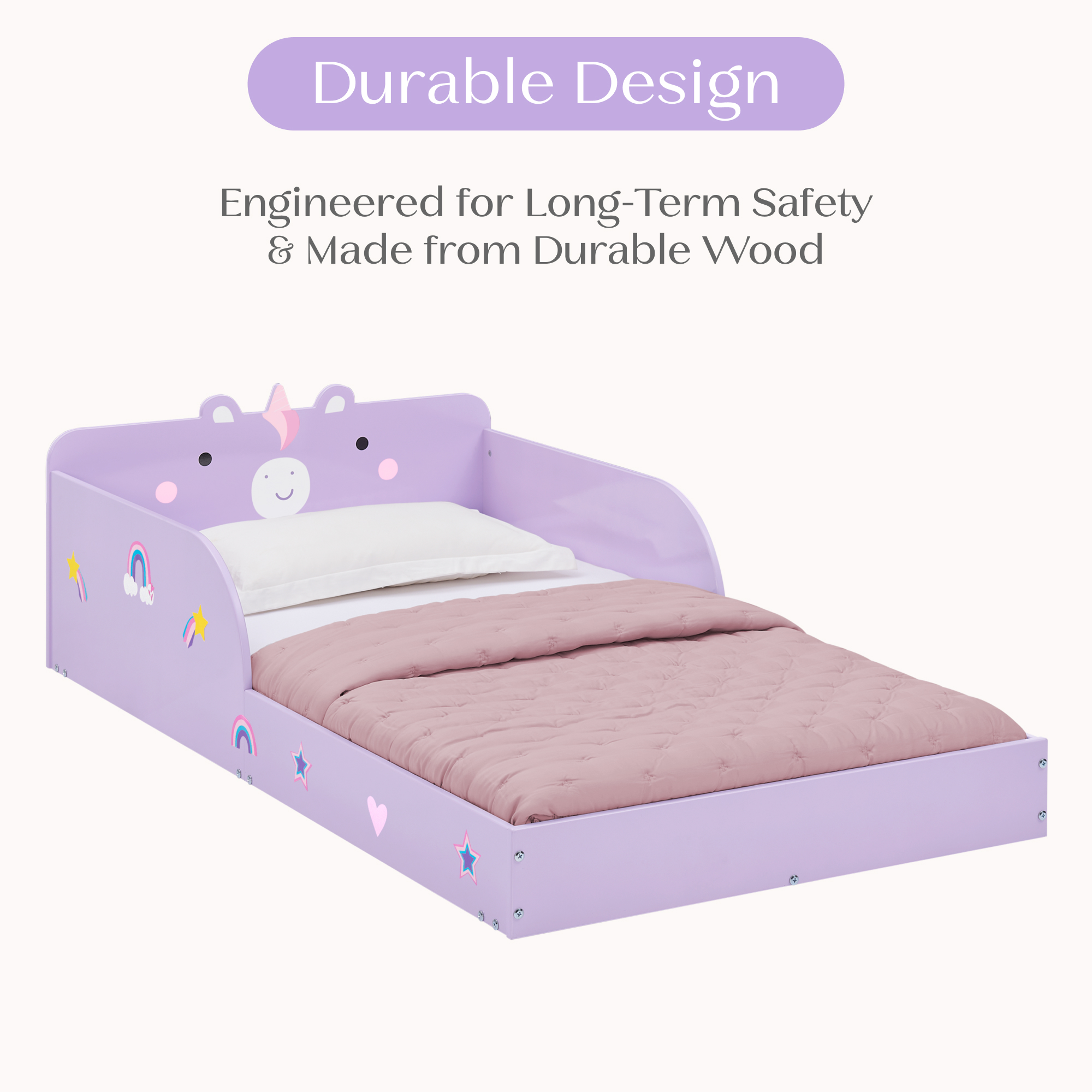 Bb81541gn 1615 animal wood toddler bed unicorn callout 105