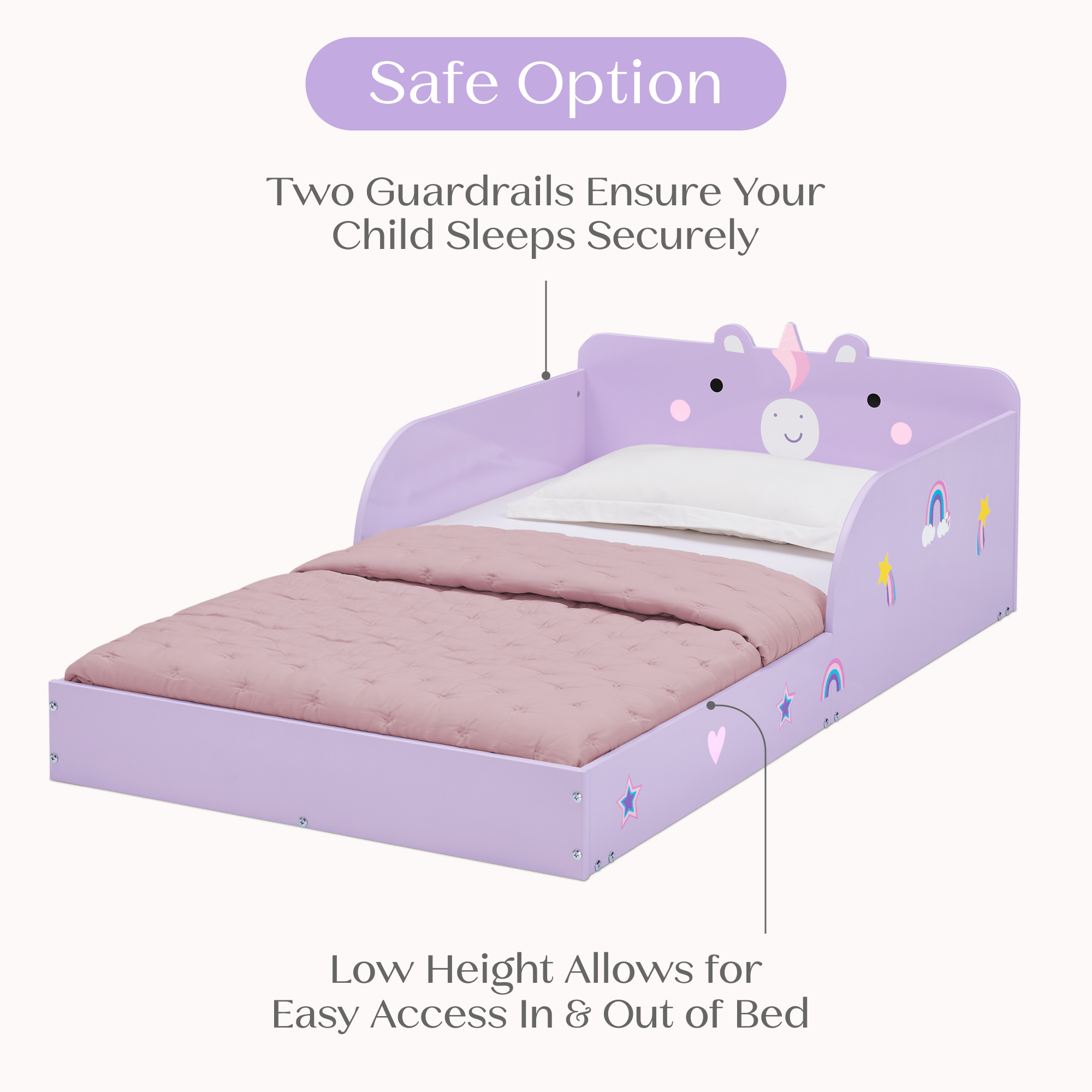 Bb81541gn 1615 animal wood toddler bed unicorn callout 103