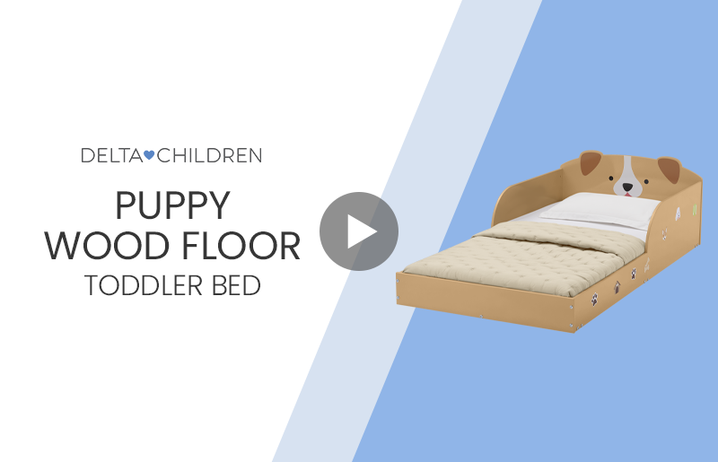 Bb81541gn 1239 puppy wood floor toddler bed video mobile