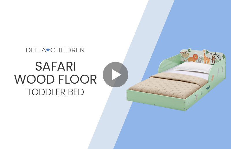 Bb81541gn 1730 safari wood floor toddler bed video mobile