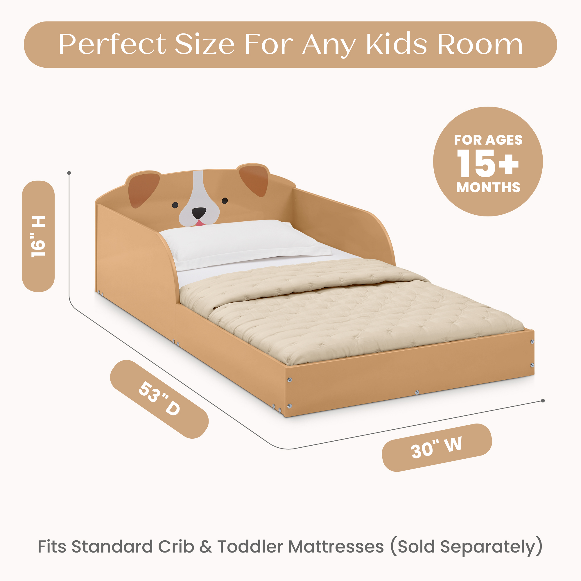 Bb81541gn 1239 animal wood toddler bed puppy callout 104
