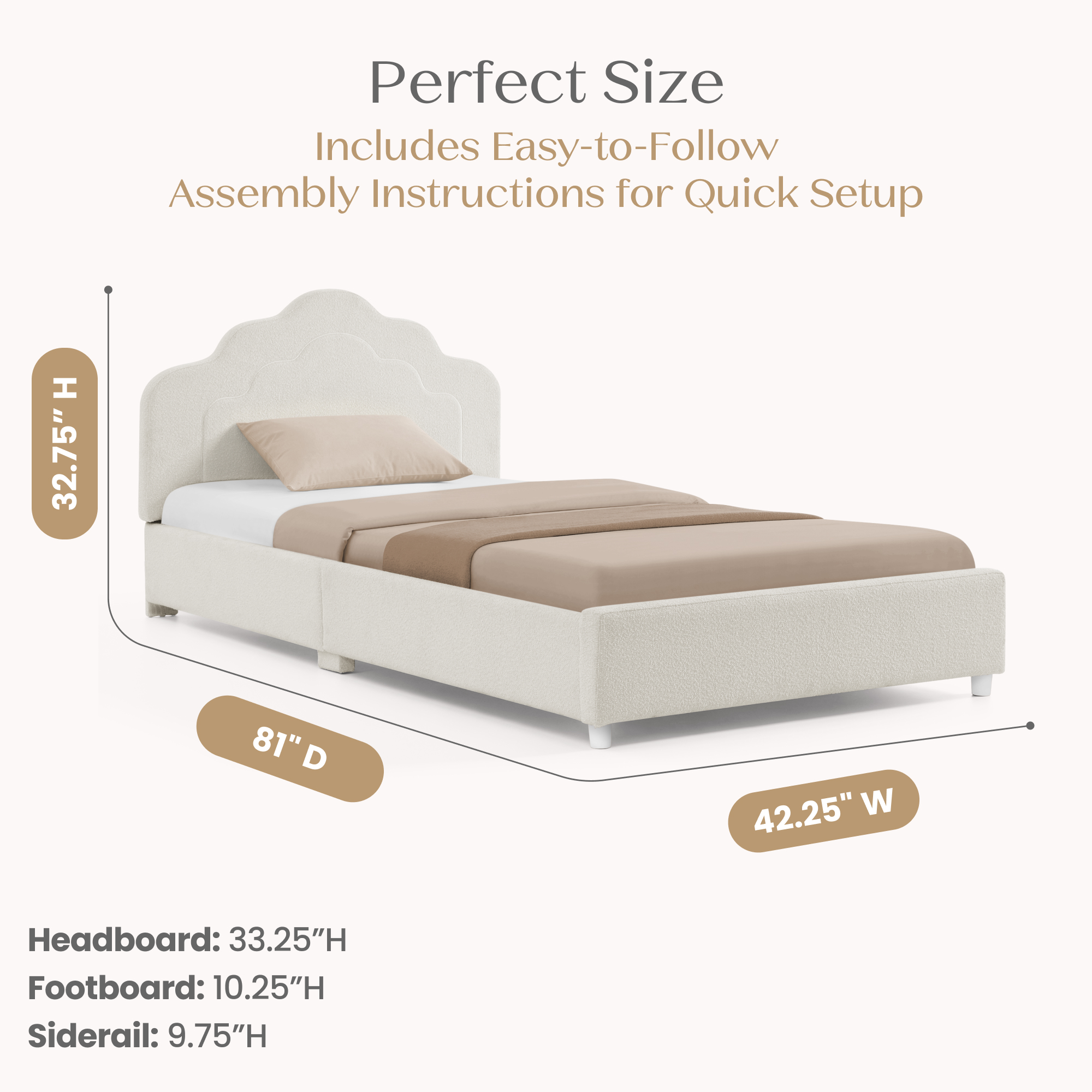 W196270 1578 upholstered twin bed pearl boucle callout 105