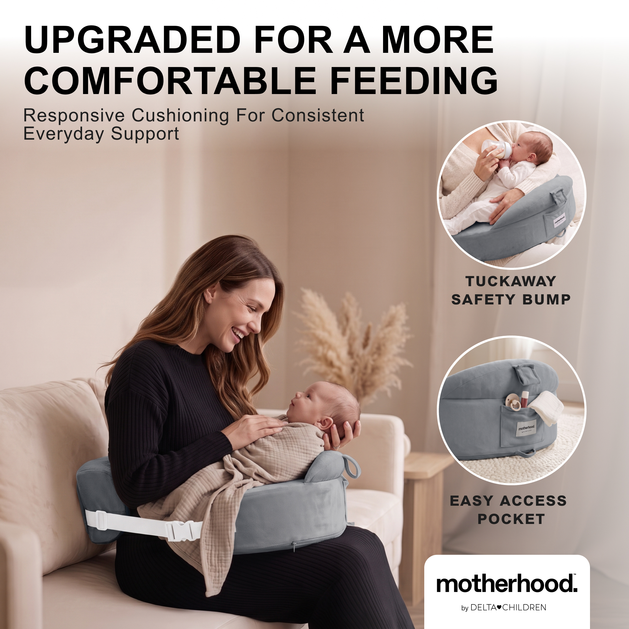 P20444 4444 no motherhood nursing pillow gray callout 109