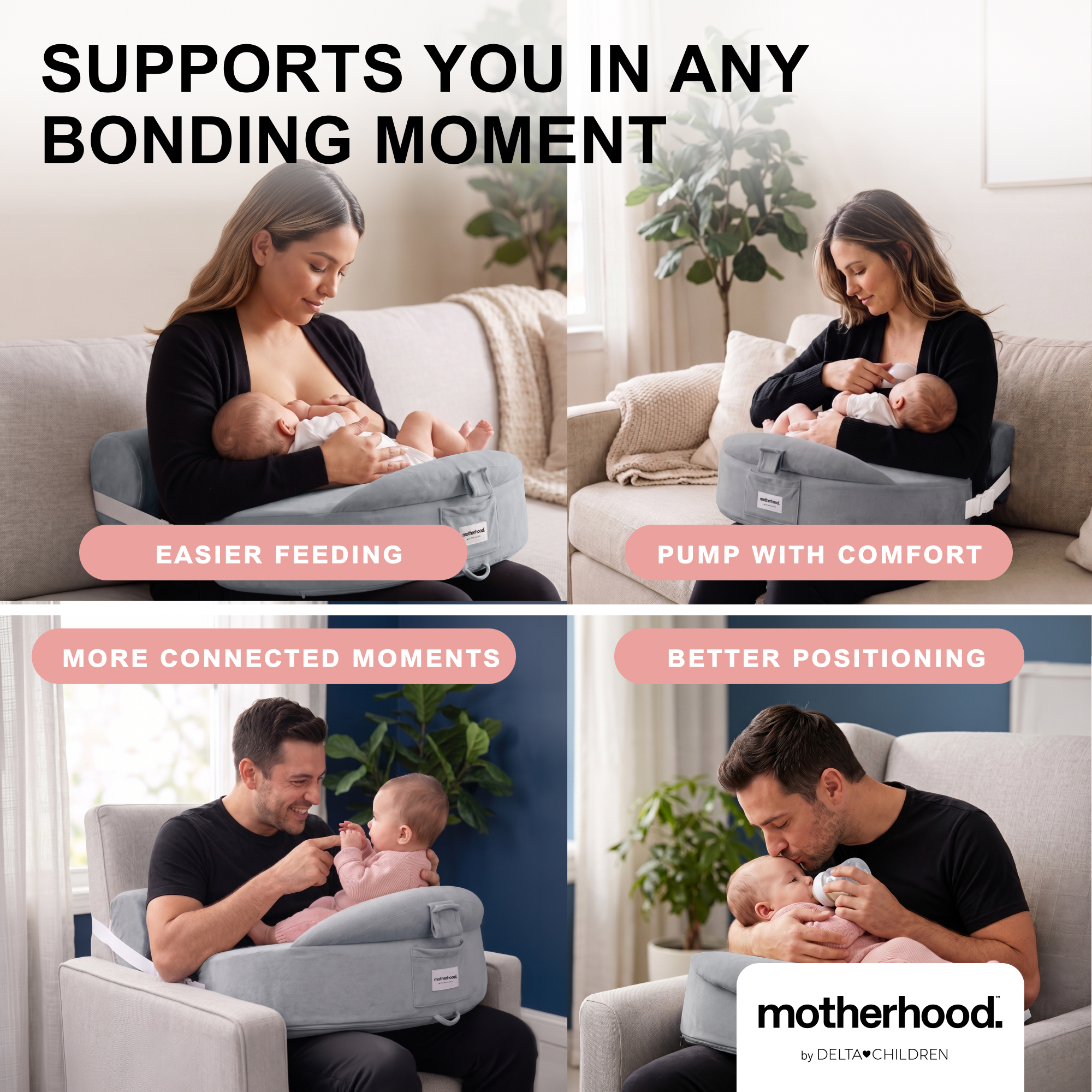 P20444 4444 no motherhood nursing pillow gray callout 105