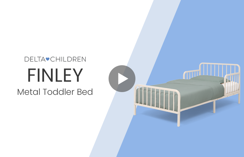Bb81562gn finley metal toddler bed video mobile