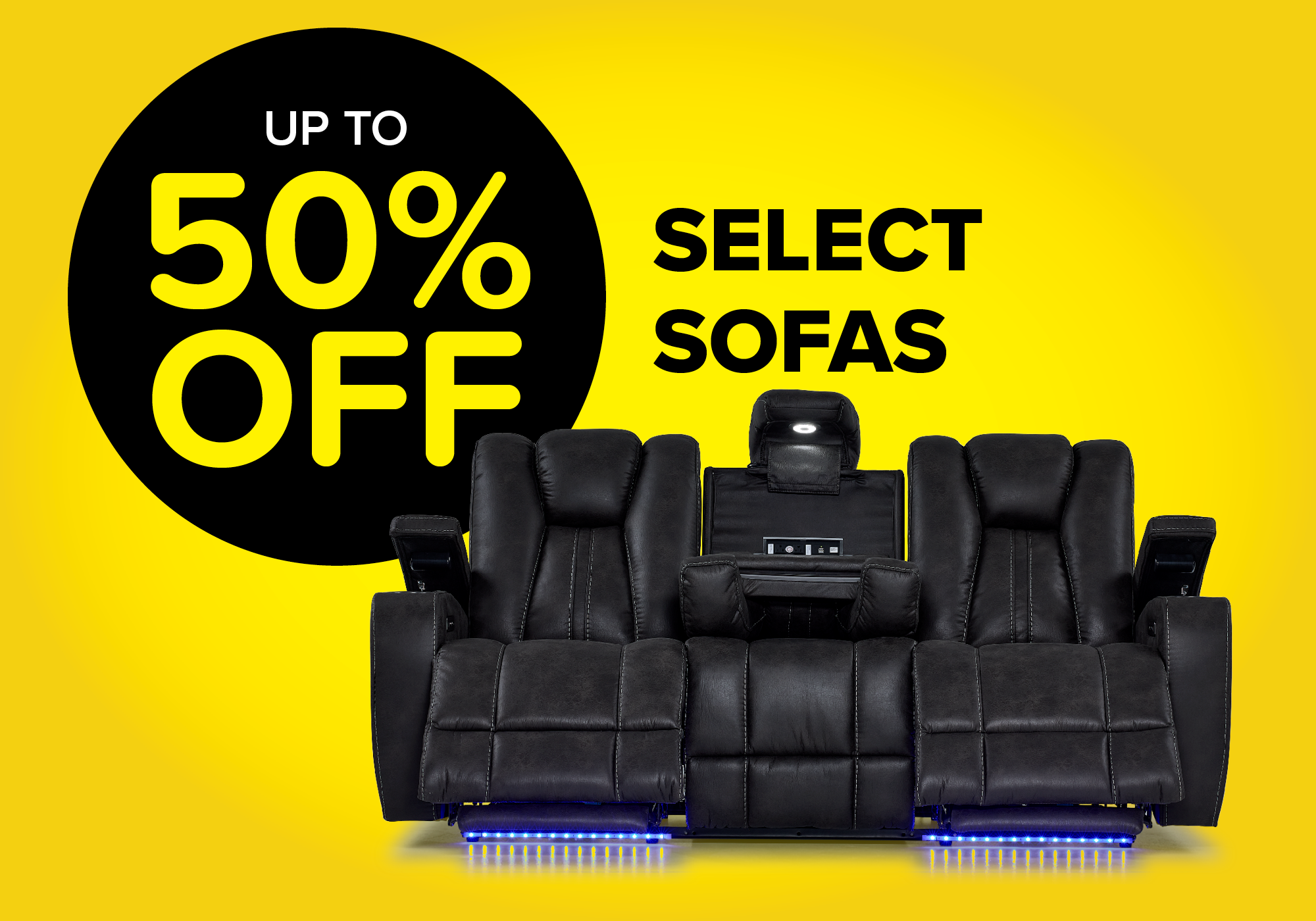 Icon Leather Sofa - Black | Leon's