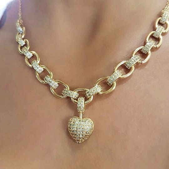 Corrente Banhada a Ouro 18K - Coração Corrente Banhada a Ouro 18K - Coração