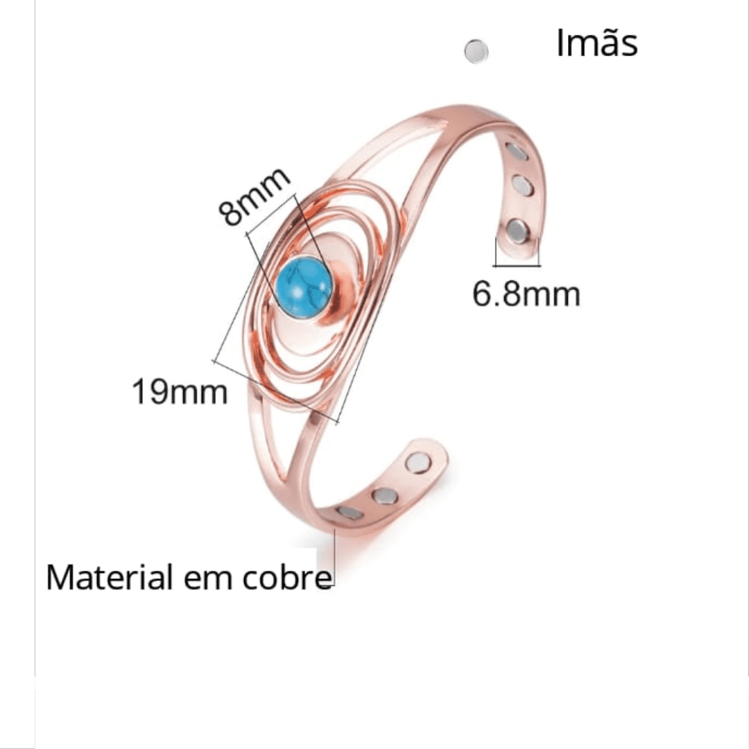 Pulseira magnética pedra turquesa Pulseira magnética pedra turquesa