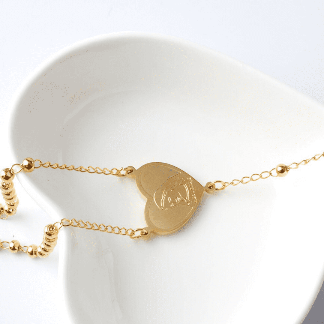 Colar Terço Coração de Maria” - Banhado a ouro 18k Colar Terço Coração de Maria” - Banhado a ouro 18k