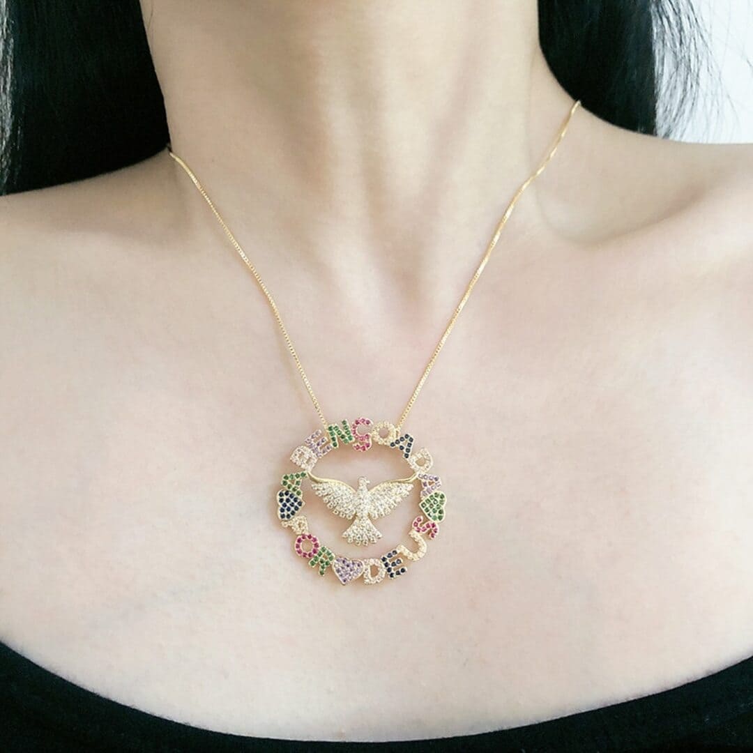 colar multicolorido com zircônias colar multicolorido com zircônias