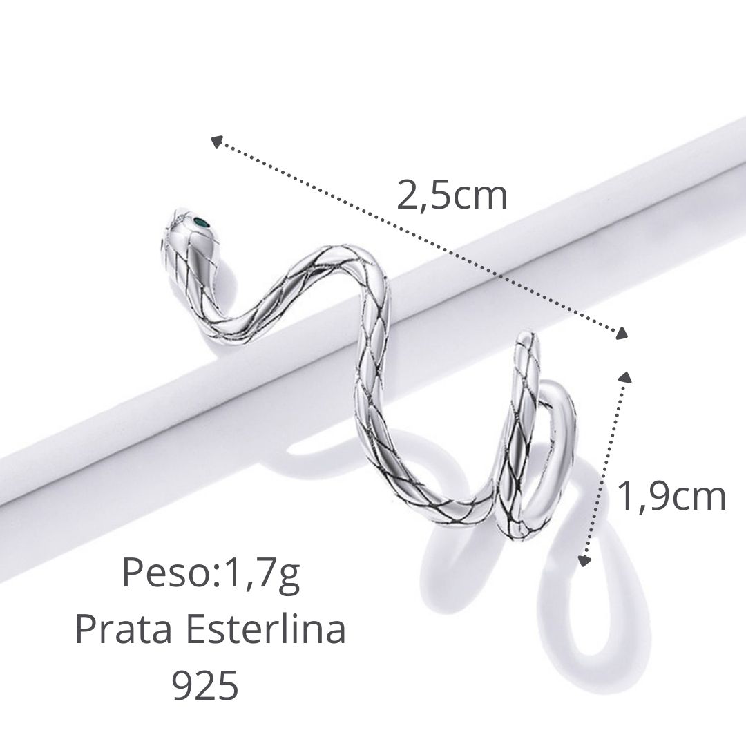 brinco de cobra prata esterlina tendência 