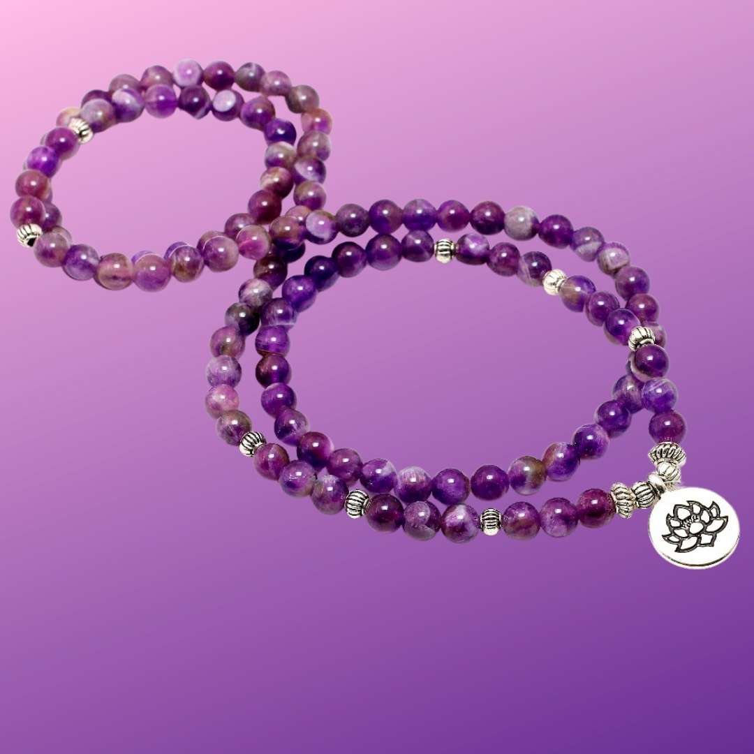 Pulseira japamala em ametista