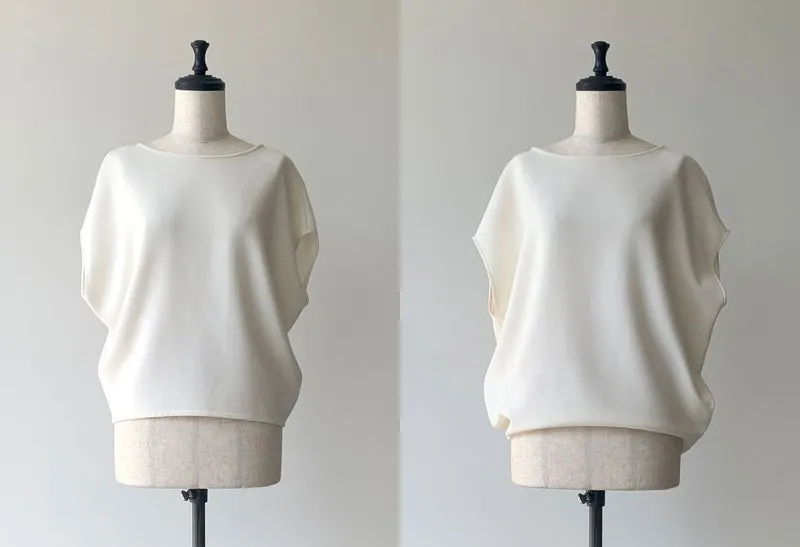 soeju ショートスリーブ コクーンブラウス 白と紺 : MY SHOPPING MEMO