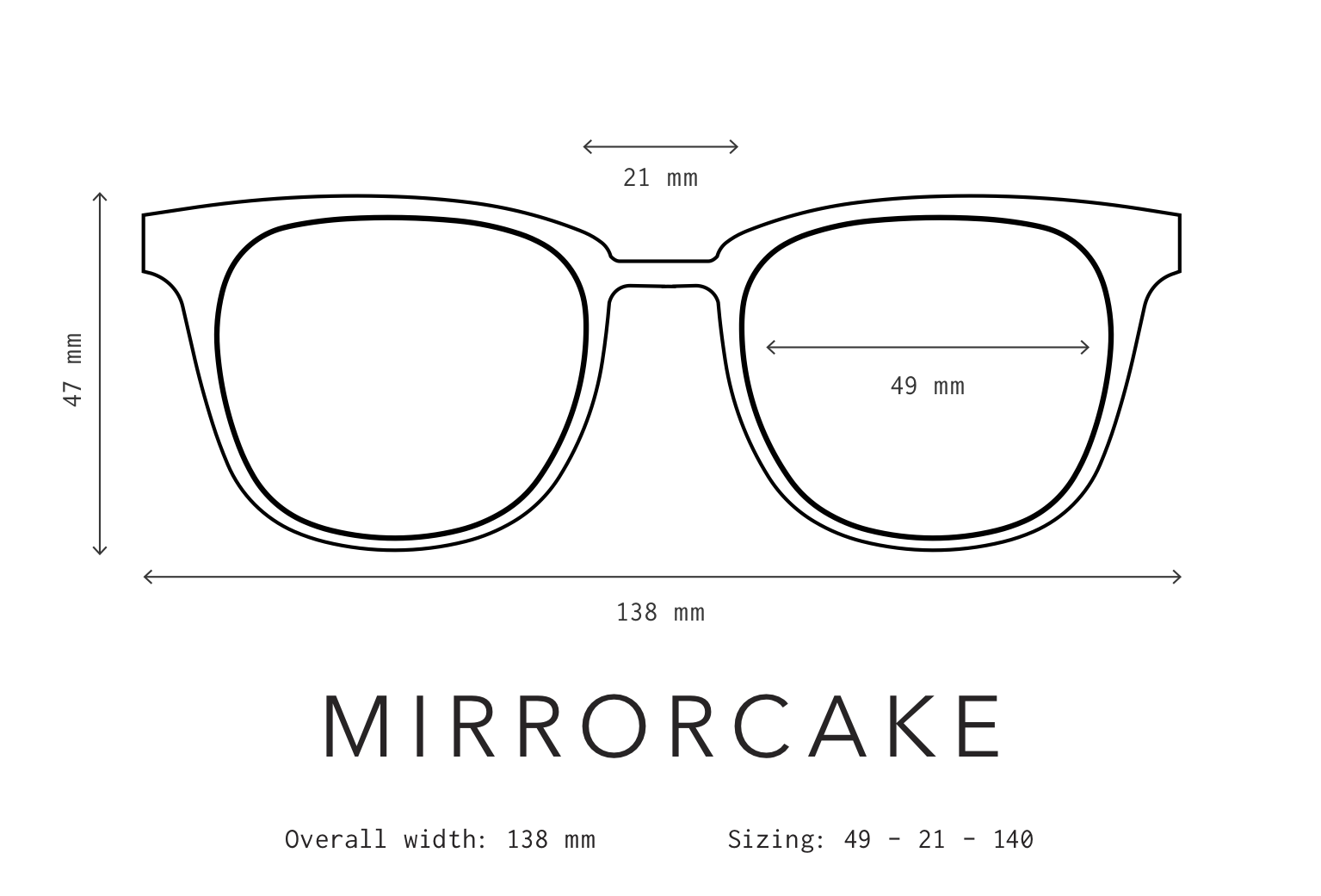 Mirrorcake Sunglasses Fit Information